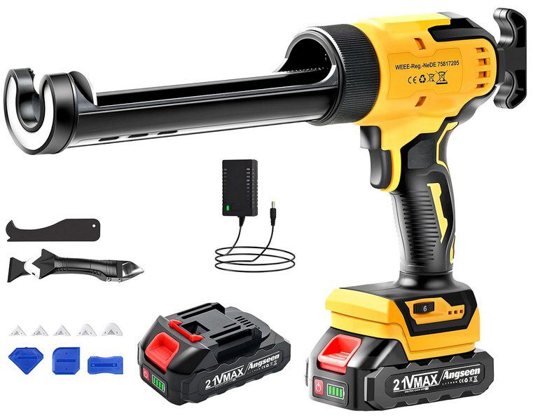 👷‍♂️ Angseen 18V Akku Kartuschenpresse (bis 300ml) mit 6 Stufen für 49,49€ (statt 60€)