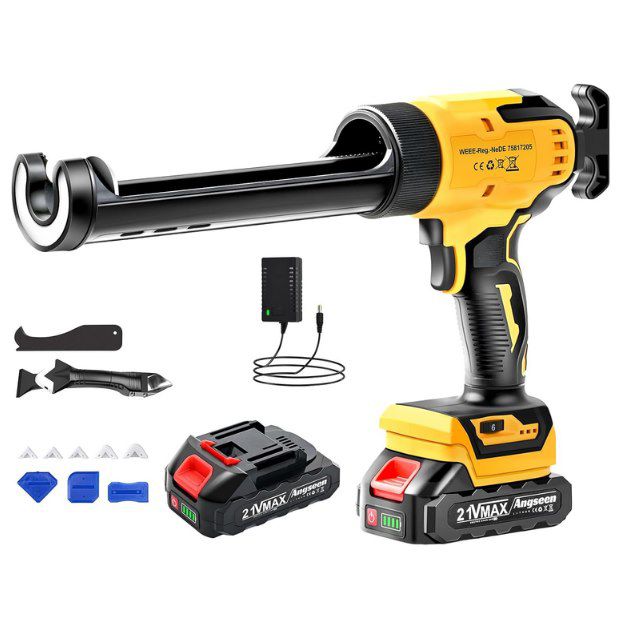 👷‍♂️ Angseen 18V Akku Kartuschenpresse (bis 300ml) mit 6 Stufen für 49,49€ (statt 60€)