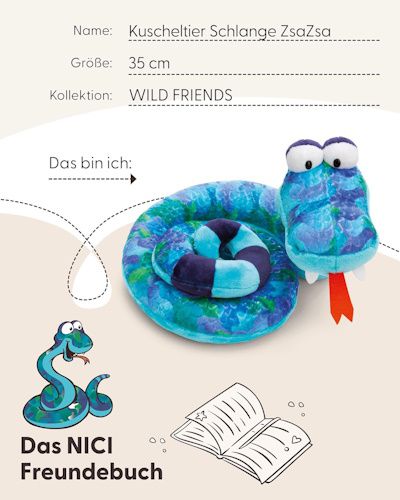 🐍 NICI Kuscheltier Schlange ZsaZsa für 19,99€ (statt 25€)