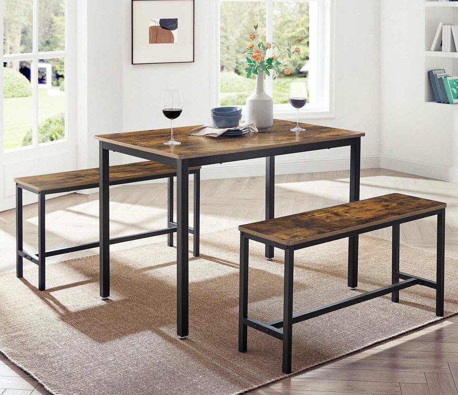 VASAGLE Küchentisch (110 x 70cm) mit 2 Bänken für 67,99€ (statt 78€)