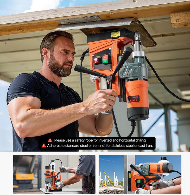 👷‍♂️ VEVOR Magnet Kernbohrmaschine (12.500 N, 850 U/min) für 192€ (statt 250€)