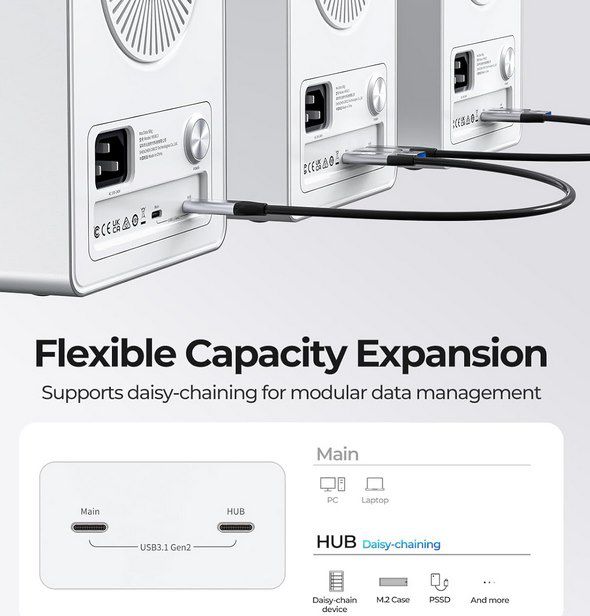 ORICO 5BIG   USB3.1 Festplattengehäuse für bis zu 5x 22TB für 173,99€ (statt 290€)