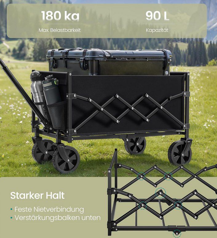 🛒 SONGMICS kleiner faltbarer Handwagen (180kg) für 31,99€ (statt 40€)