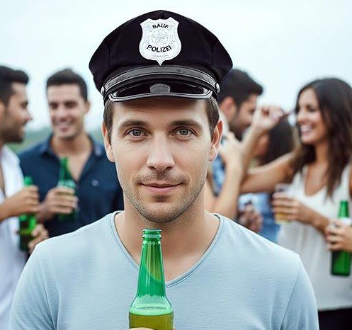 🍻 Recht & Ordnung auf der Party?! SPIELFERKEL Sauf Polizei   Polizeimütze für 12,99€