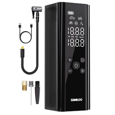 🌬️ GOOLOO GT150 elektr. Mini Kompressor (bis 10 bar) mit 7.500mAh für 27,99€ (statt 40€)