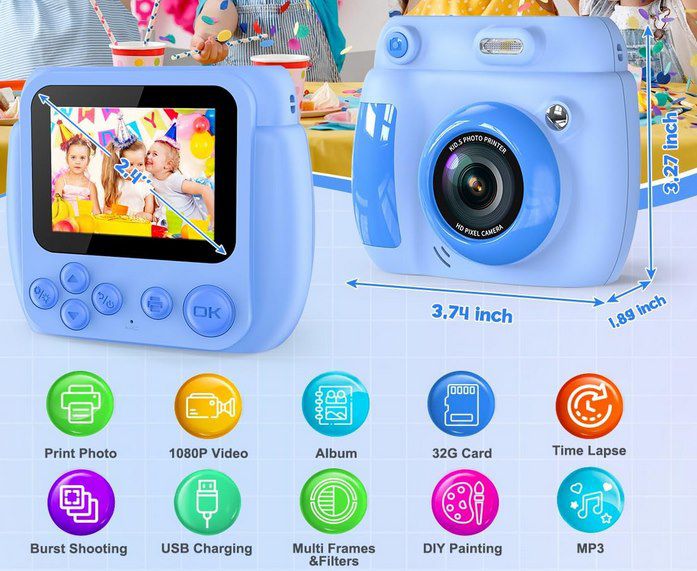 📹 Gofunly Kinder Sofortbildkamera für mit viel Zubehör & Extras für 18,39€ (statt 40€)