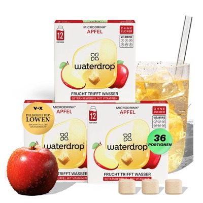 🍎 36er Pack Waterdrop Apfel Microdrink Flavour Drops zuckerfrei ab 17,99€ (statt 30€)