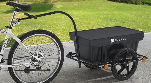 🚴 JUSKYS Fahrradlastenanhänger 90L mit Griffen inkl. Plane ➡️ für 46,74€ (statt 79€)