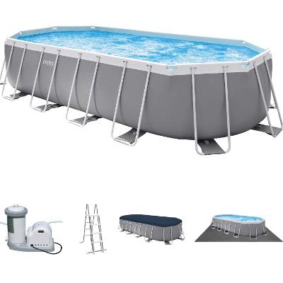 🛟 Intex Prism Frame Oval Pool 610x305x122cm ➡️ für 337,29€ (statt 699€)