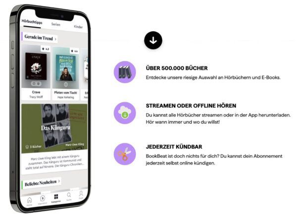 🎧 BookBeat Hörbuch Service (ähnlich wie audible) 60 Tage GRATIS ausprobieren