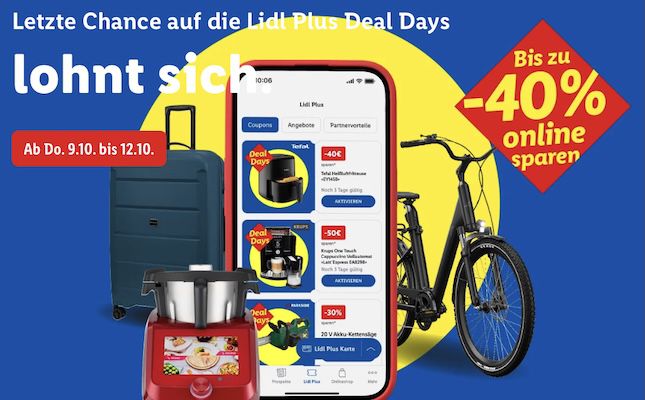 🤑 Lidl Deal Days: Bis zu 40% Extra auf Haushalt, Werkzeuge, Elektronik und mehr