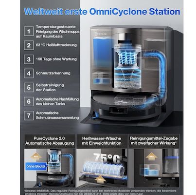 ECOVACS X11 Omnicyclone Saugroboter mit Wischfunktion für 1.049€ (statt 1.199€)