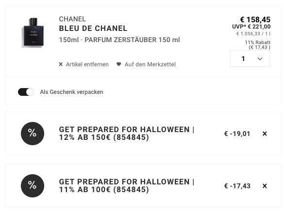 🌼 150ml Chanel Bleu de Chanel ➡️ echtes Parfum ‼️ für 125,50€ (statt 189€)   Herren