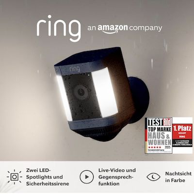 🏡📹 Ring Spotlight Cam Plus Überwachungskamera für 67,49€ (statt 94€)