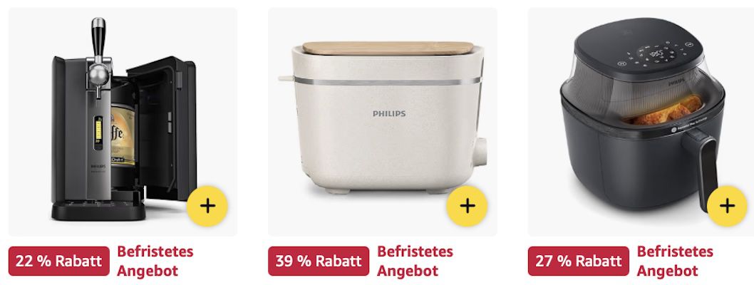 🥪🍗🍻 Amazon: Philips Produkte stark reduziert z.B. Bierzapfmaschine für 273€ (statt 337€)