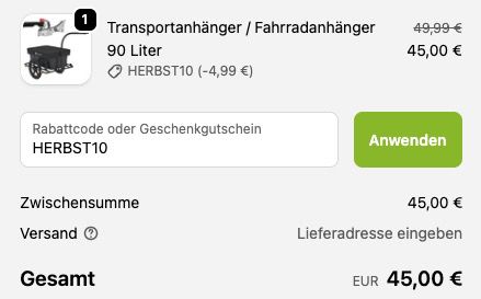 🚴 JUSKYS Fahrradlastenanhänger 90L mit Griffen inkl. Plane ➡️ für 45€ (statt 79€) 🚴 JUSKYS Fahrradlastenanhänger 90L mit Griffen inkl. Plane ➡️ für 45€ (statt 79€)