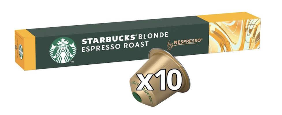 ☕️💊 100x Starbucks Blonde Espresso Roast by Nespresso Kaffeekapseln für 33,56€ (statt 43€)