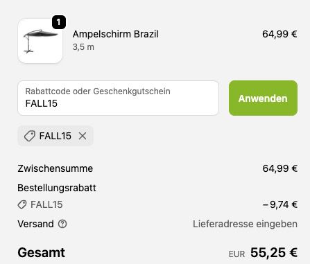 🏡 Juskys Ampel Sonnenschirm Brazil 3,5m mit Kurbel für 58,50€ (statt 65€)