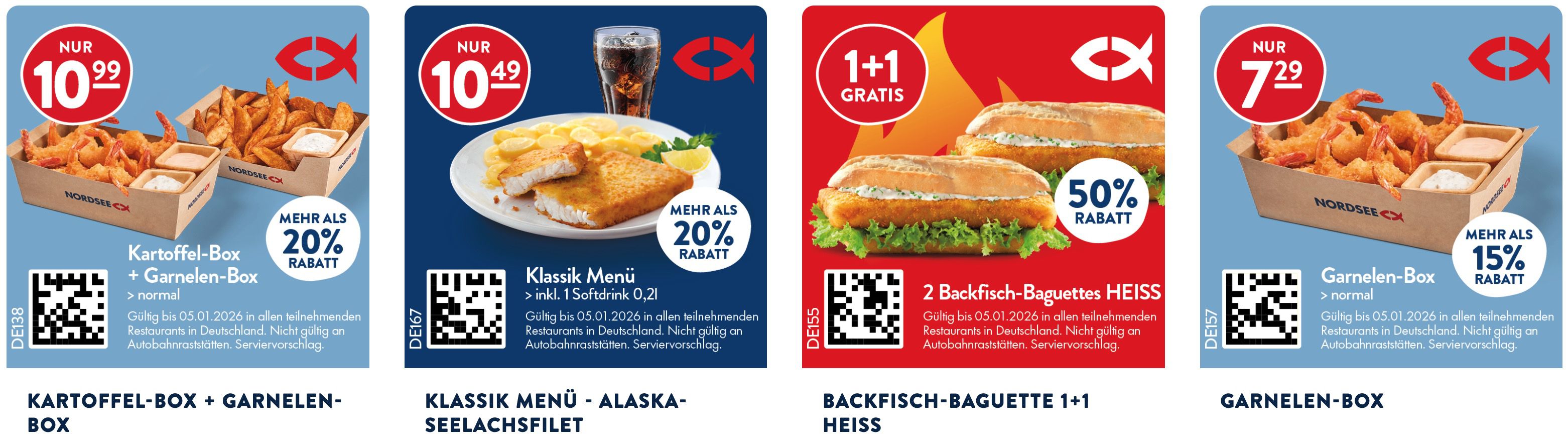 🎟️ Nordsee Gutscheine auch als PDF zum Download 🐟 z.B. 2 Backfisch-Baguettes 50% Rabatt 🎟️ Nordsee Gutscheine auch als PDF zum Download 🐟 z.B. 2 Backfisch Baguettes 50% Rabatt