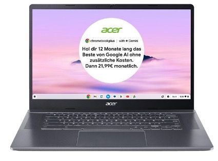 💻 ACER Chromebook Plus 515 15,6 mit Core i3 für 302€ (statt 499€)   MediaMarkt App