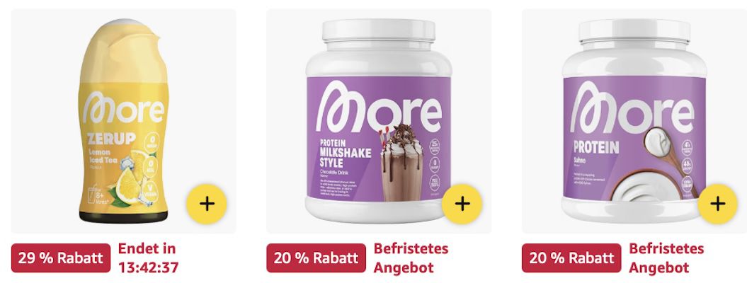 😋💪🏻 Amazon: MORE Produkte stark reduziert z.B. 10x White Chocolate Peanut Caramel ab 20€ (statt 29€) 😋💪🏻 Amazon: MORE Produkte stark reduziert z.B. 10x White Chocolate Peanut Caramel ab 20€ (statt 29€)