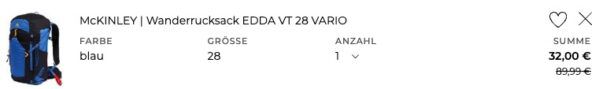 🎒 McKinley Edda VT 28 Vario Wanderrucksack für 36,95€ (statt 63€) 🎒 McKinley Edda VT 28 Vario Wanderrucksack für 36,95€ (statt 63€)