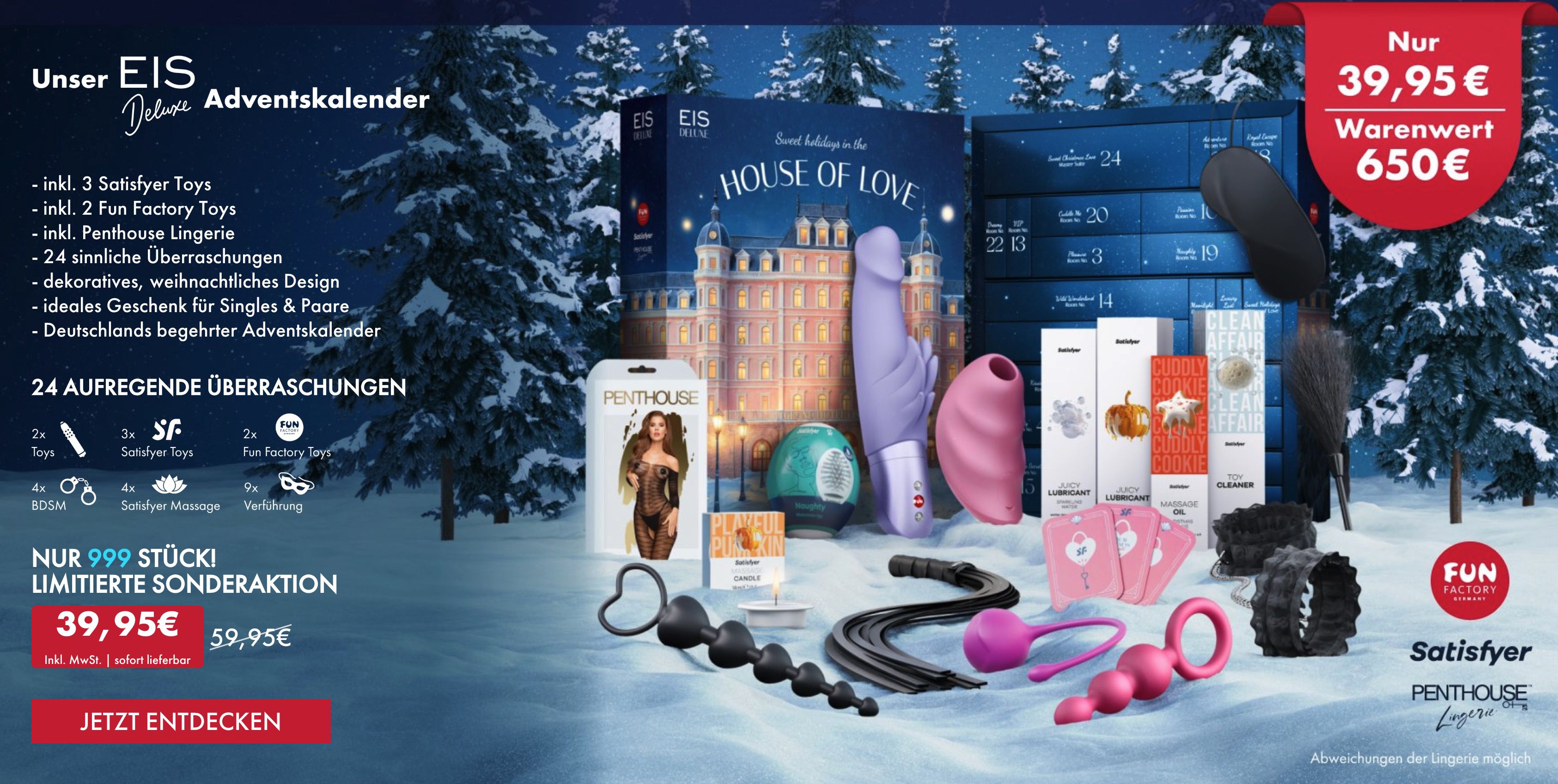 🎄 Eis.de PREMIUM Adventskalender 2025 🧑🎄 inkl. 3 Satisfyer für 129,95€ - DELUXE nur 39,95€ 🎄 Eis.de PREMIUM Adventskalender 2025 🧑🎄 inkl. 3 Satisfyer für 129,95€ DELUXE nur 39,95€