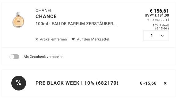 🌺 CHANEL Chance Damen Eau de Parfum 100ml ➡️ für 140,95€ (statt 173€) 🌺 CHANEL Chance Damen Eau de Parfum 100ml ➡️ für 140,95€ (statt 173€)