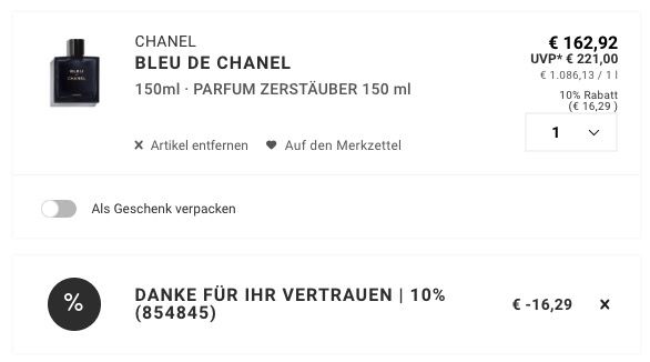 🌼 150ml Chanel Bleu de Chanel ➡️ echtes Herren Parfum ‼️ für 146,63€ (statt 189€)