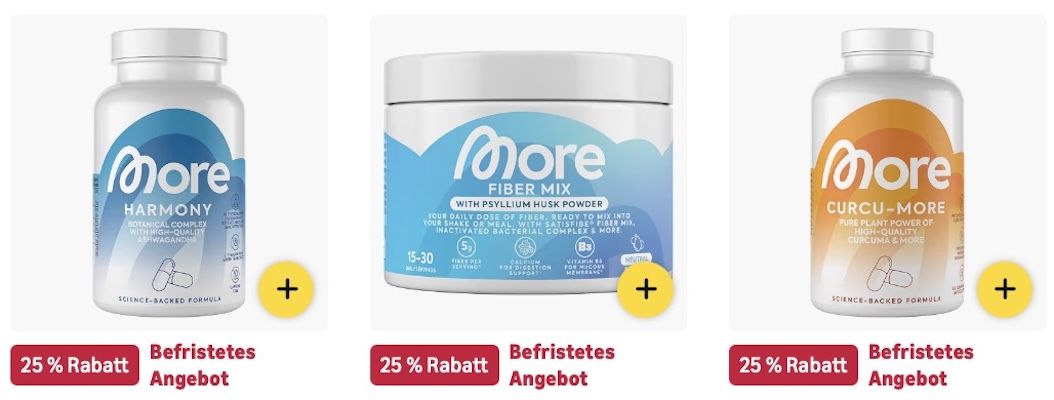 😋💪🏻 Amazon: MORE Produkte im Sale z.B. 750g Protein Sahne für 32,99€ (statt 40€)