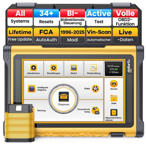 🚗 Dollarfix PF8 OBD2 Diagnosegerät mit 34+ Reset-Funktionen für 357,49€ (statt 540€)
