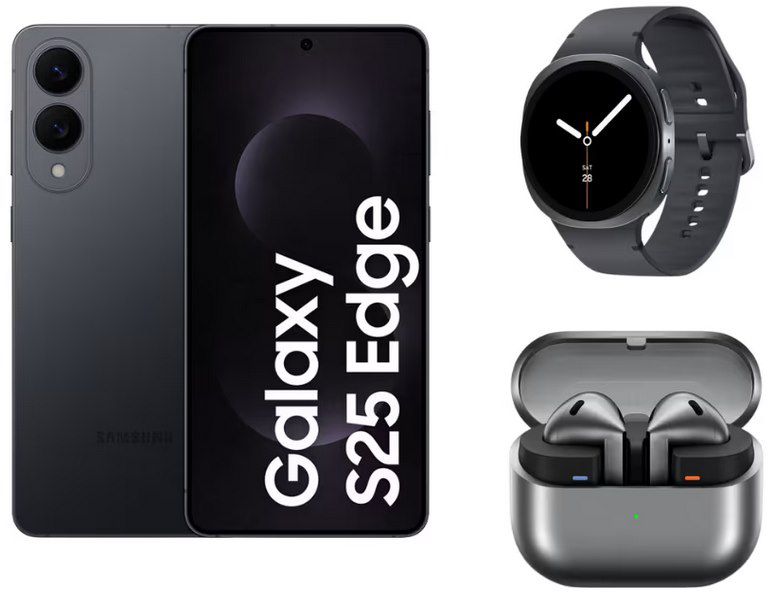 📱 Samsung Galaxy S25 Edge + Galaxy Watch8 & Galaxy Buds3 für 799€ (statt 943€)