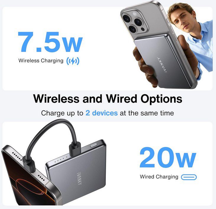 🔋 iVANKY Ultra Slim Magsafe 5000mAh Powerbank für 19,99€ (statt 30€)