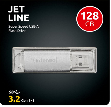 Intenso Jet Line silber USB 3.2 Speicherstick 128GB für 6,99€ (statt 15€)