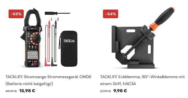 👨‍🔧 Tacklife bis  69% reduziert   z.B. Digitaler Messschieber 11,98€ (statt 22€)