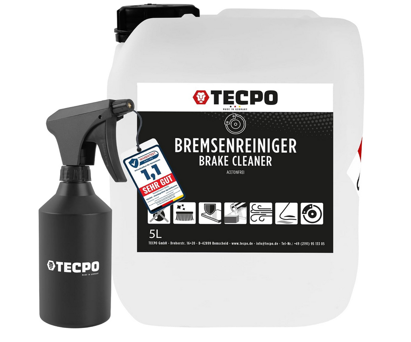 TECPO Bremsenreiniger 5 Liter + Handsprüher mit 0,5l für 24,99€ (statt 32€)