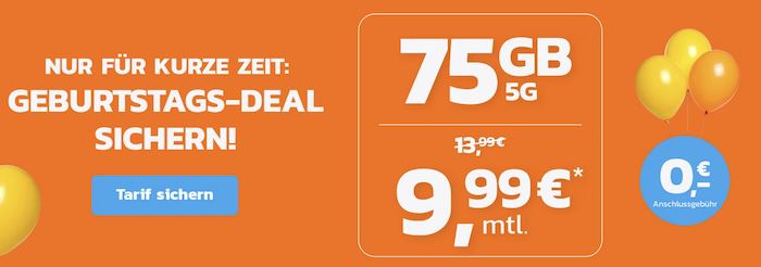 🤯 simyo: o2 Allnet Flat mit 75GB 5G für nur 9,99€ mtl. + monatlich kündbar