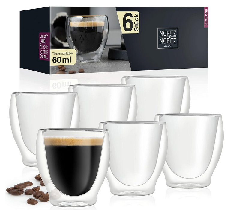 6x Moritz & Moritz Barista Milano 60 ml Espressogläser für 12,99€ (statt 28€)