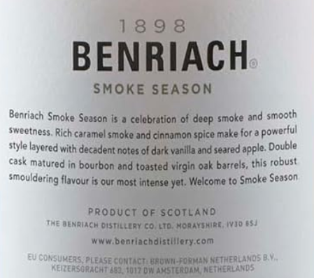 Benriach Smoke Season Double Caks Whisky mit 52,8%Vol. für 32,93€ (statt 46€)
