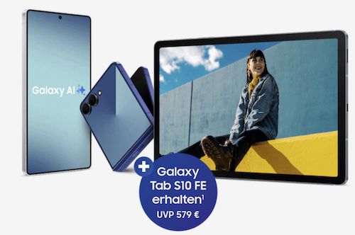 🔥 179€ Ersparnis ➡️ Samsung Galaxy Z Flip7 + Tab S10 FE für 159,99€ + o2 unlimited 5G für 39,99€ mtl.