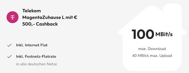 🤯 Telekom MagentaZuhause L (100 Mbit/s) für eff. 19€ mtl. 🤑 dank 600€ Bonus