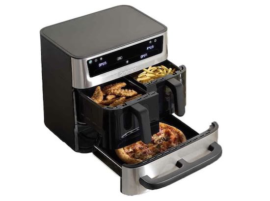 🍟🍕 Cuisinart Tri Zone Heißluftfritteuse (2x 4,3 L Körbe + 5 L Schublade) für 149,99€ (statt 175€)