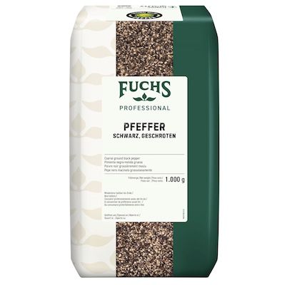 🍵 1 kg Fuchs Professional Pfeffer schwarz geschrotet im Beutel ab 11,28€ (statt 19€)