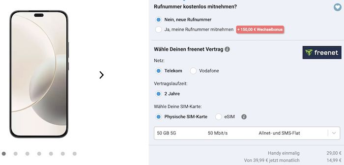 🔥 Telekom Allnet-Flat mit 50GB 5G für rechn. 3,90€ mtl. - dank Hardwareverkauf 🔥 Telekom Allnet Flat mit 50GB 5G für rechn. 3,90€ mtl.   dank Hardwareverkauf