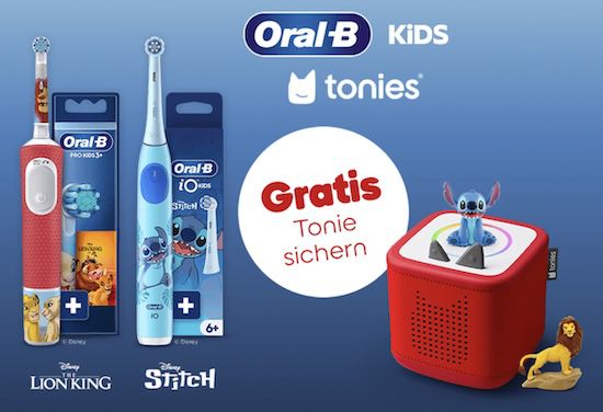 🦷 Oral B Pro Kids König der Löwen elektrische Zahnbürste für 19,99€ (statt 29€) + GRATIS Tonies Figur