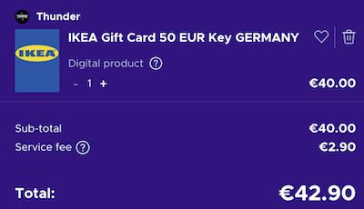 🤑 50€ IKEA Geschenkkarte für 42,90€