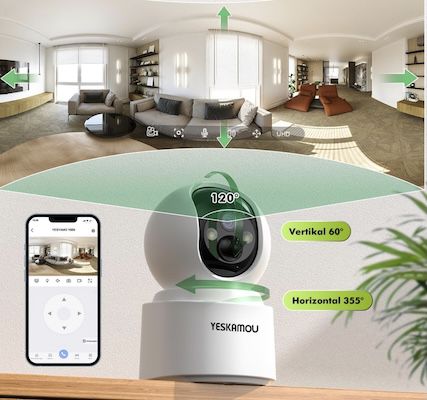 📷 YESKAMOU 360° Indoor-Kamera mit Akku für 25,99€ (statt 40€) 📷 YESKAMOU 360° Indoor Kamera mit Akku für 25,99€ (statt 40€)