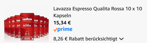 ☕️ 100er Pack Lavazza Qualità Rossa Espresso Kapseln ab 15,34€ (statt 30€) ☕️ 100er Pack Lavazza Qualità Rossa Espresso Kapseln ab 15,34€ (statt 30€)