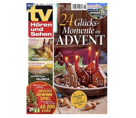 🗞️ 53 Ausgaben TV Hören und Sehen für 164€ + 💰 Prämie: 160€ Gutschein