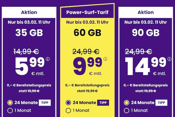 📲 sim24 Allnet-Flat mit 60GB 5G für 9,99€ mtl. + monatlich kündbar! 📲 sim24 Allnet Flat mit 60GB 5G für 9,99€ mtl. + monatlich kündbar!